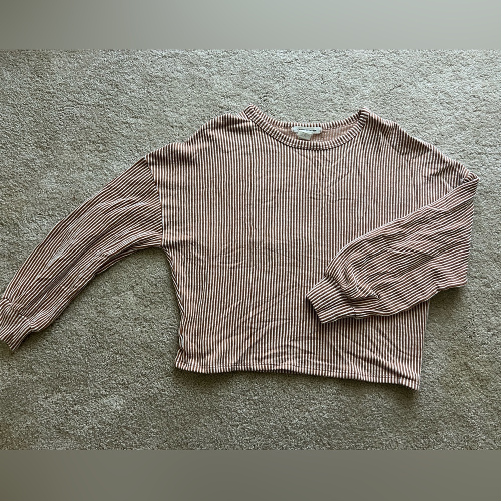 Nordstrom Rack longsleeve bunt orange and cream shirt size S